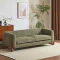 Christopher Knight Home Almab 82 Inches Sofa Couch Cozy Boucle Upholstered 3-Seater Sofa Wood Frame Couch Comfy Couches for Living Room and Office Modern Soft Plush Sofa Olive Green