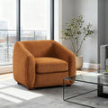 VANOMi Accent Chairs for Living Room Modern Living Room Chairs with Cushion Sherpa Reading Chairs for Adults Bedroom Apartment Curry