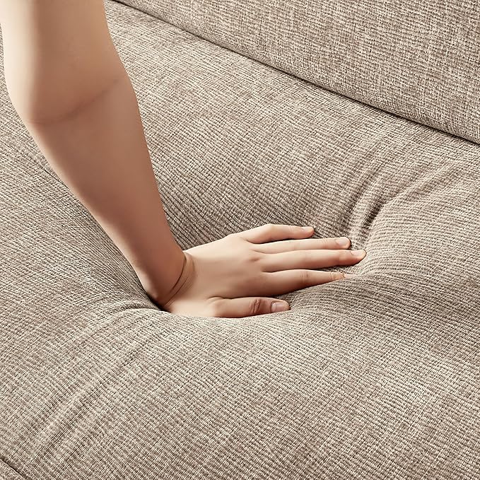 VANOMi 92.9 Sofa Couch for Living Room Modern Comfy 3-Seater Cloud Sofas Chenille Small Couches for Small Spaces Upholstered Deep Seat Couch for Bedroom Apartment (Natural)