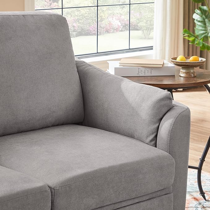 59 Loveseat Sofa Mid Century Modern Love Seat with Back Cushions 2-Seat Small Sofa Couch for Living Room Bedroom Small Spaces Light Grey