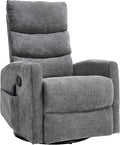 PELUMY 360° Swivel Rocker Recliner with Heat &amp Vibration Massage Glider Rocking Chair for Adults Compact Recliner for Living Room Small Spaces Nursery Bedroom (Chenille Grey)