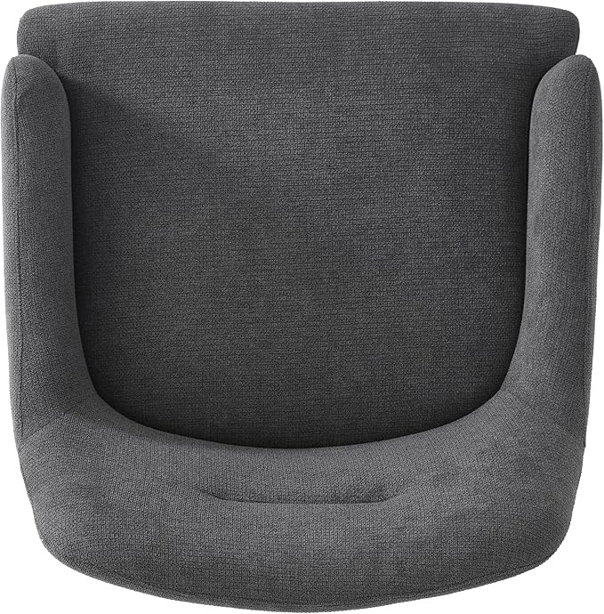 Christopher Knight Home Justin Modern Accent Chair with Metal Legs Chenille Upholstered Lounge Chair Indoor Curved Backrest Armchair Soft Cushion Seating for Living Room Reading Home Dark Gray