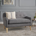 GDFStudio Mid Century Modern Fabric Loveseat (Grey)