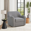 Studio Living® Jennifer 36.6 Arm Chair Modern Style Pocket Coil Comfort Natural Wood Legs Boucle Fabric Gray