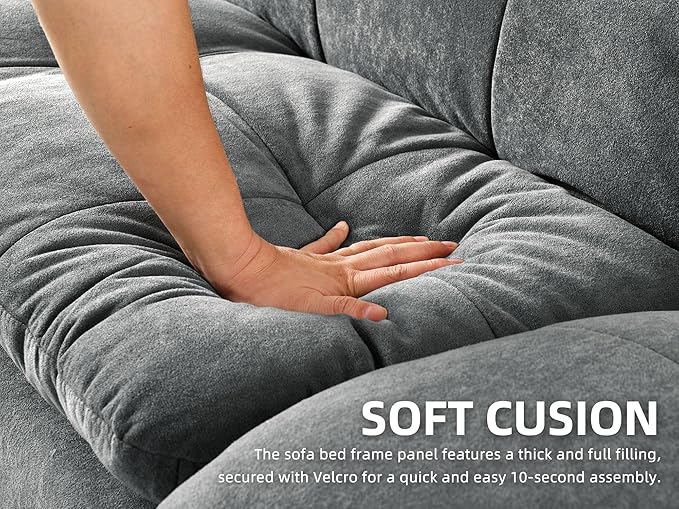 YITAHOME Convertible Futon Sofa Bed 70 Folding Futon Set for Living Room Home Office Aprtment Modern Futon Couch with Adjustable Backrest &amp Armrests Recliner Lounge Loveseat Sofa