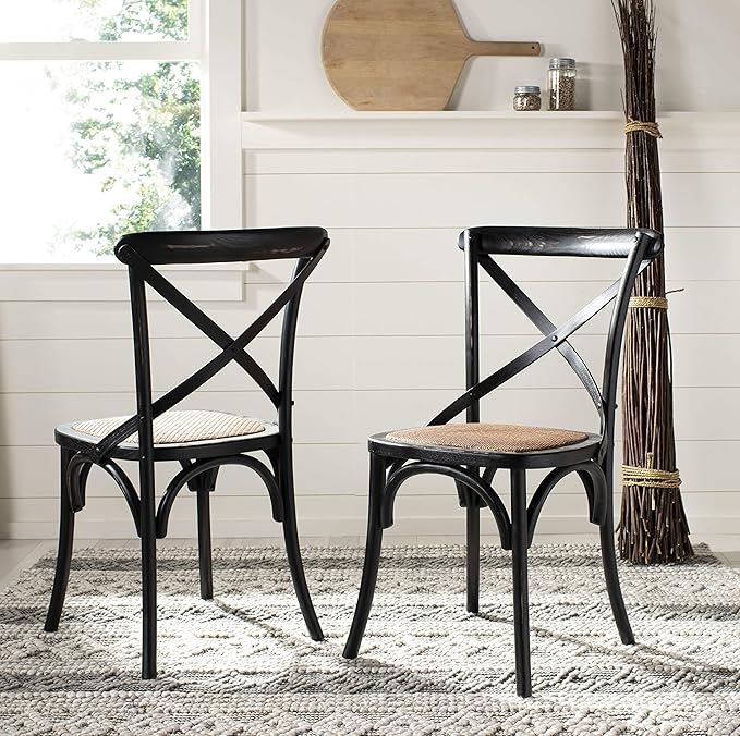 Safavieh American Homes Collection Franklin Farmhouse X-Back Antique White Side Chair