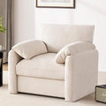 Chenille Oversized Armchair 38.6 Wide Accent Chairs for Living Room &amp Bedroom Modern Lounge Chair Upholstered Mid-Century Reading Chair Comfy Living Room Chair Single Sofa Chair Beige