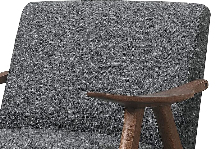 Benjara Fabric Upholstered Accent Chair with Curved Armrests Gray