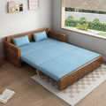 59 Double Convertible Sofa SleeperBlue Cushion Sectional Sleeper Sofa with Reversible ChaiseSolidwood Sofa Bed 3 in 1 Pull Out Couch Bed for Living RoomApartmentBedroomOffice