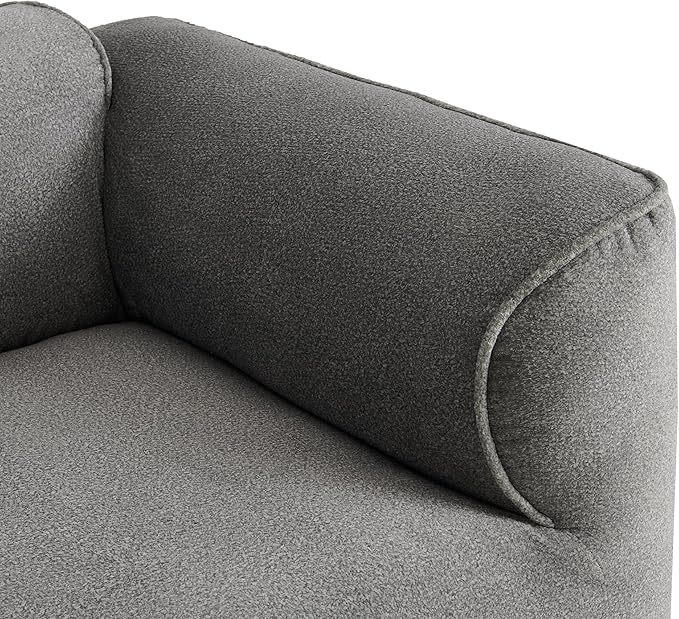Luxury Living Room Double-Needle Cut Velvet Sofa 4-Seater with Pure Sponge Seat Cushions A Detachable Footstool and 3 Throw Pillows L Shaped Polyester Sofa for Living Rooms (Gray-EK99)