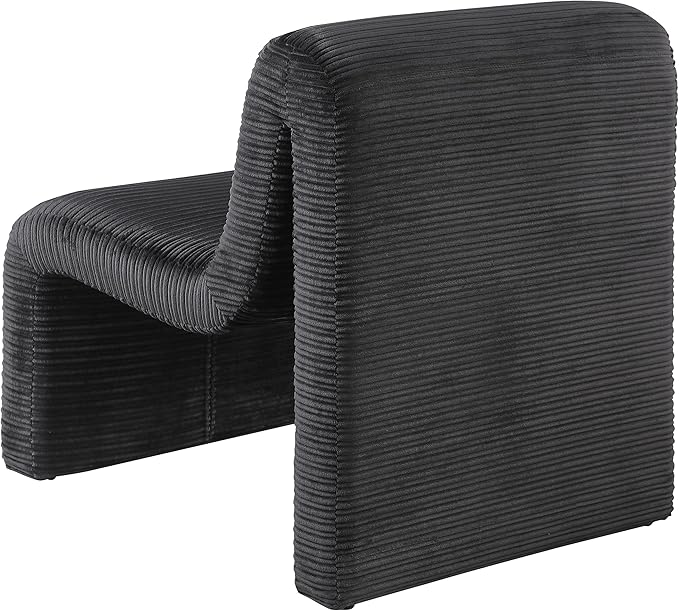 Coaster Home Furnishings - Drayton - Wood and Metal - Upholstered Armless Accent Chair with Sinuous Curves Ribbed Detailing and Foam Padding - Living Room - Black - 907526
