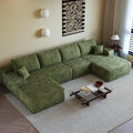 135.4 Oversized U-Shaped Couches Cloud Modular Sectional Sofa with Ottoman for Living Room Deep Seat Boneless Couch 1600lb Weight Capacity No Assembly Required (Green Right Facing Chaise)