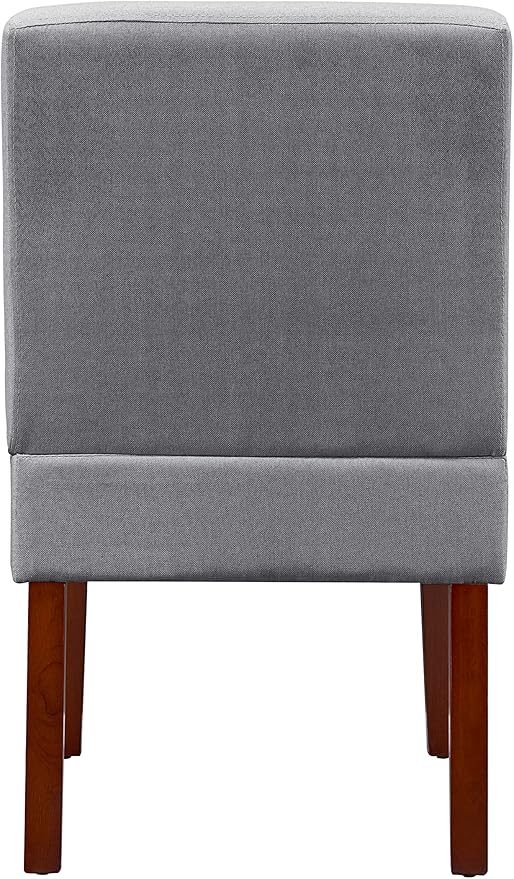 Grey Fabric Accent Chair Set of 2 with Round Wood Table Versatile Side Chair Set for Bedroom Living Room &amp Office
