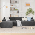 107 Modular Sectional Cloud Couch Boneless couches Sponge sectionals for Living Room High Density Sponges Sofa Modular L-Shape with Chaise Darkgrey