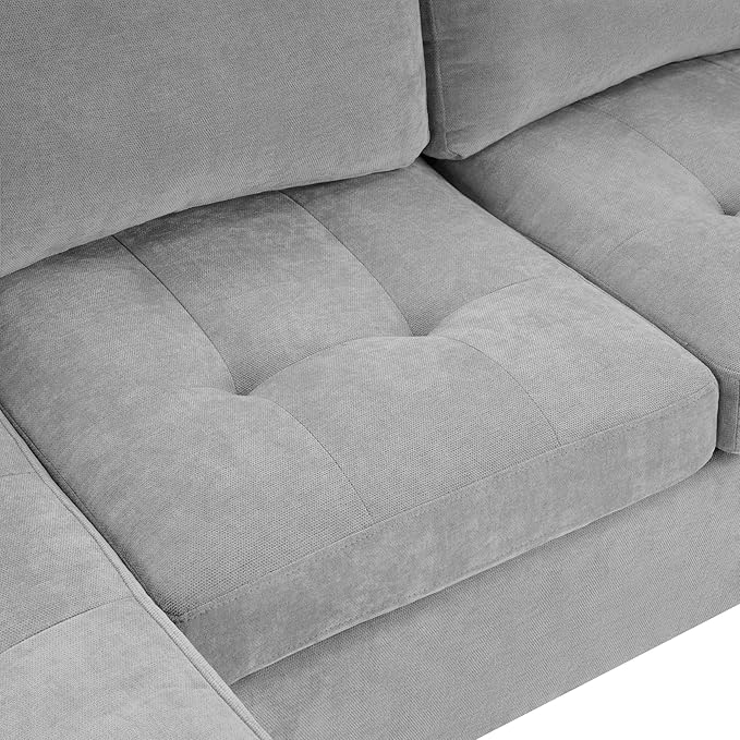 Eafurn Oversized U Shaped Sectional Sofa Tufted Couch w/Left Chaise 6-Seater Chenille Convertible Corner Couches w/Cup Holders Storage Armrest and USB Ports