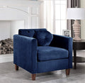 Persaud Living Room Chair with Classic Chesterfield Velvet Upholstery Ideal for Home Apartment and Office Chair Cobalt Blue