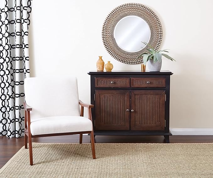 OSP Home Furnishings Davis Accent Chairwith Medium Espresso Frame Linen
