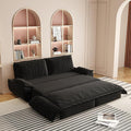 GNIXUU 73.2 Queen Pull Out Sofa Bed Velvet Convertible Sleeper Sofa Couch with 2 Soft Pillows Comfy Loveseat Bed Pull Out Couch for Living Room Apartment Small Space(Black)