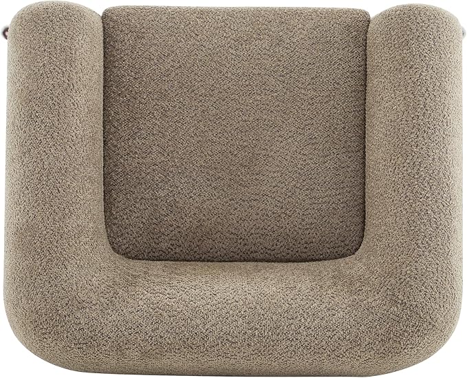 Christopher Knight Home Holly Modern Boucle Fabric Upholstered Club Chair for Living Room Home Office Apartment Relaxing Chair with Removable Cushion and Birch Wood Legs Light Brown