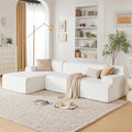 107 Modular Sectional Sofa Boneless Couch Sponge Sectional Sofa for Living Room High Density Sponges Cloud CouchModular L-Shape with Chaise White