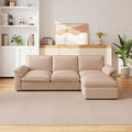 KEIKI 102 3Seat Modular Sectional Velvet Sofa Couch with Chaise Memory Foam for Living Room Small Space Style Conscious Homeowners Warm Inviting Comfy Supportive Rest Space Premium Design Coffee