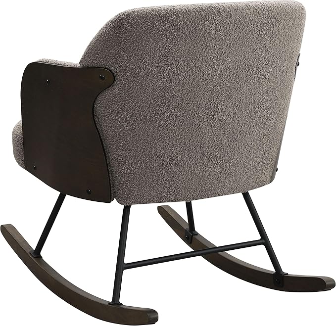Coaster Home Furnishings - Paige - Wood - Upholstered Rocking Chair with Boucle Fabric Metal Legs and Foam Seat - Living Room or Nursery - Taupe - 602626