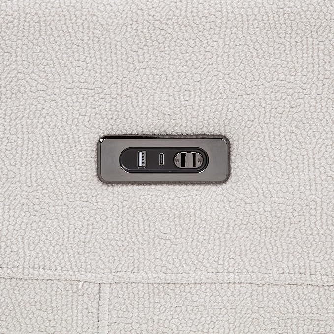 Coaster Home Furnishings - Kennett - Chenille Upholstered Power Recliner Chair with Push-Button Mechanism Built-in Ports Padded Headrest - Living Room - Ivory - 610153P
