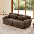 80.3 loveseat Sectional Couches for Living Room - Cloud Modular Couch Boneless Plush Sofa with Deep Seat &amp Support Pillow - Brown