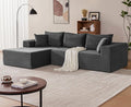 110 Inch Cloud Sectional Couch Modular Sectional Sofa with Deep Seat Boneless Sofa for Living Room Fluffy Comfy Couch with L-Shaped Chaise Grey