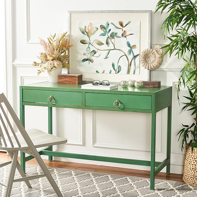 SAFAVIEH Home Collection Esther Turquoise 2-Drawer Desk