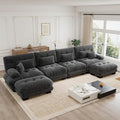 173.2'' Sectional Couches for Living Room Memory Foam Chenille Cloud Couch Round Arm Deep Seat U Shaped Couch Sofa with Pillow and Ottoman
