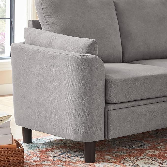 59 Loveseat Sofa Mid Century Modern Love Seat with Back Cushions 2-Seat Small Sofa Couch for Living Room Bedroom Small Spaces Light Grey
