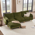 CHITA Modular Cloud Sectional Couch L-Shaped Oversized Cloud Couches for Living Room Mid Century Modern Sectional Sofa Comfy Chenille Sofas with Removable Cushions Green