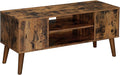 VASAGLE Retro TV Stand for Televisions up to 42 Inches Mid-Century Modern Entertainment Center 43.4” Rustic Brown