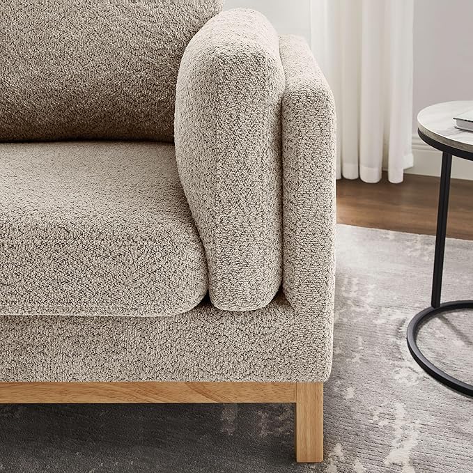VANOMi 41.34 Oversized Accent Chair Set of 2 Chenille Armchair Living Room Chairs with Solid Wooden Legs Wide Armrest Pads Reading Chair for Bedrooms Apartments Offices（Camel）