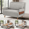 3 in 1 Sleeper Chair Bed Foldable Convertible Chair with Armrest Thickened Cushion and Sponge OTE Fabric Adjustable Backrest Upholstered Accent Sofa for Apartment/Bedroom/Office - Dark Grey