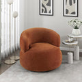 Lexicon Modern Barrel Swivel Accent Chair - Upholstered Soft Chenille Fabric with Metal Base 360 Degree Round Swivel Accent Chair for Living Room Bedroom Office No Assembly Required Rusty Orange