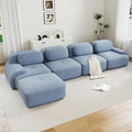 153 Foam Compressed Cloud Sofa28 Feep Seat Pet-Friendly Corduroy Oversize Sectional Couch with Movable Ottoman 4 Seater Modular Cloud Couch for Living Rooms Apartments Leisure RoomsBlue