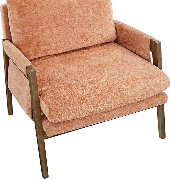 Roundhill Furniture Kelly Mid-Century Modern Accent Armchair Orange