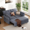 3 in 1 Sofa Bed 61 Inch Convertible Pull out Couch with Four Pillows Loveseat Sleeper Sofa with Adjustable Backrest Sofa Couches for Living Room Bedroom Apartment Chenille Fabric Grey
