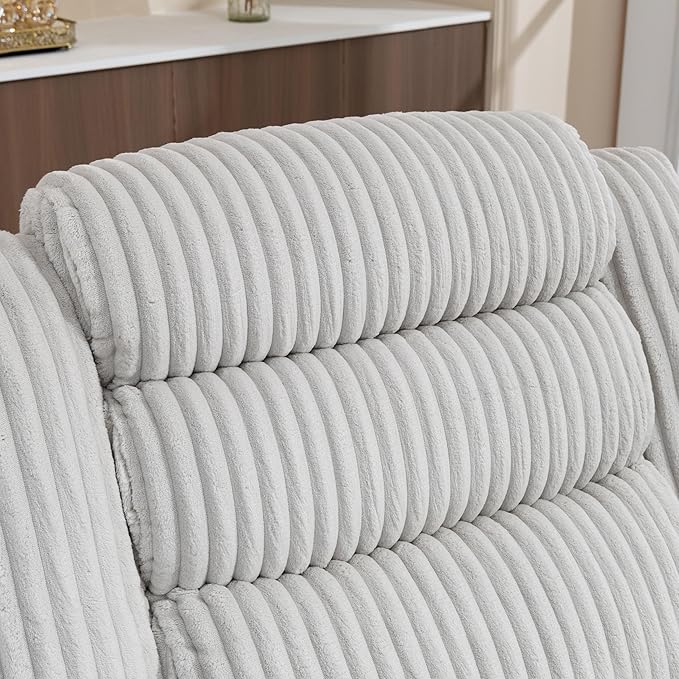 ERYE 41.8 Oversized Swivel Glider Rocker Chair Power Reclining Chair W/Vibration HeatUSB-C PortsModern Corduroy Upholstered Power Recliner Nursery Armchair Living Room