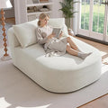 Chaise Lounge Chair Indoor 67.5 Oversized Boneless Couch Could Comfy Upholstered Sleeper Sofa Bed Corduroy Plush Modern Curved Floor Sofas Chair with 2 Pillows for Readng Living Room Bedroom Apartment