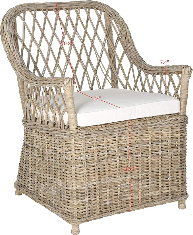 Safavieh Home Collection Maluku Soft Grey Arm Chair