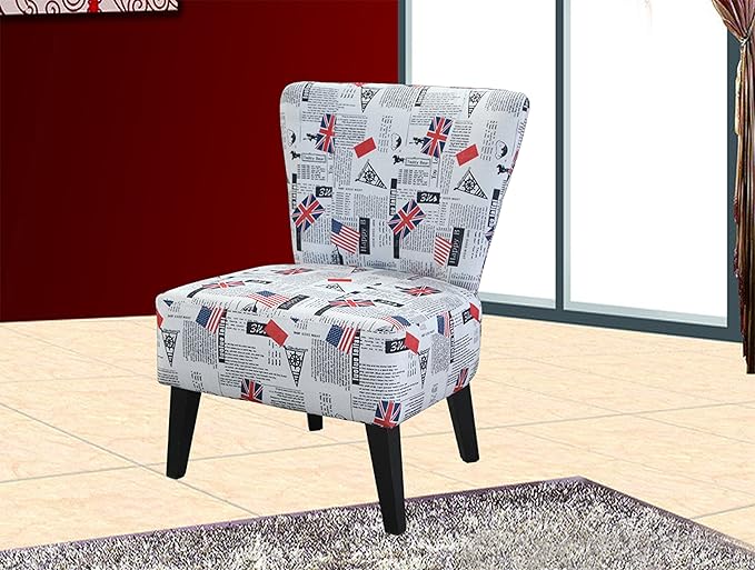 Alice Collection Contemporary Fabric Flag Upholstered Living Room Accent Chair Red/White/Blue