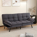 MUUEGM 71 Futon Sofa Bed Comfortable Memory Foam Futons Sofa with Adjustable Backrest &amp Armrests Convertible Loveseat Futon Bed for Compact Living Room Apartment Office Medium Grey