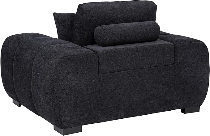 Coaster Home Furnishings - Octavia - Fabric Upholstered Accent Chair with Track Arms Tufted Back Curved Shape and Pocket Coil Seating - Living Room - Black - 511063