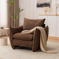 Oversized Accent Chair Modern Single Sofa Cloud Chair with Removable Pillow Deep Seat Comfy Armchair for Living Room Bedroom Reading Nook - Upholstered Lounge Chair (Brown)