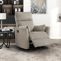 Lexicon Modern Swivel Glider Recliner Chair Nursery Glider Corduroy Fabric Upholstery Recliner with 2 Lumbar Pillows Manual Reclining Sofa Chair for Living Room/Office/Apartment Taupe