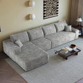 135.4 Boneless Couches for Living Room Modular Sectional Sofa with Oversized Chaise L-Shape Cloud Couch with Deep Seat High-Density Memory Foam No Assembly Required (Grey Left Facing Chaise)