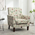 Contemporary Accent Arm Chair with Birch Wood Frame and Velvet Upholstery Armchair for Office and Living Room Decor Removable Cushions 04 Printed Fabric